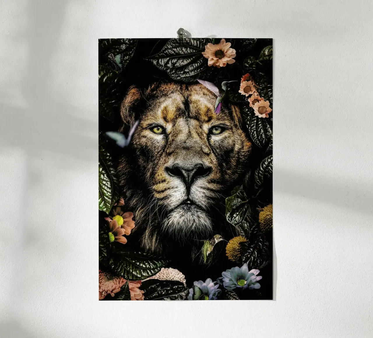 Wk Lion poster con telaio in legno da Wouter Rikken