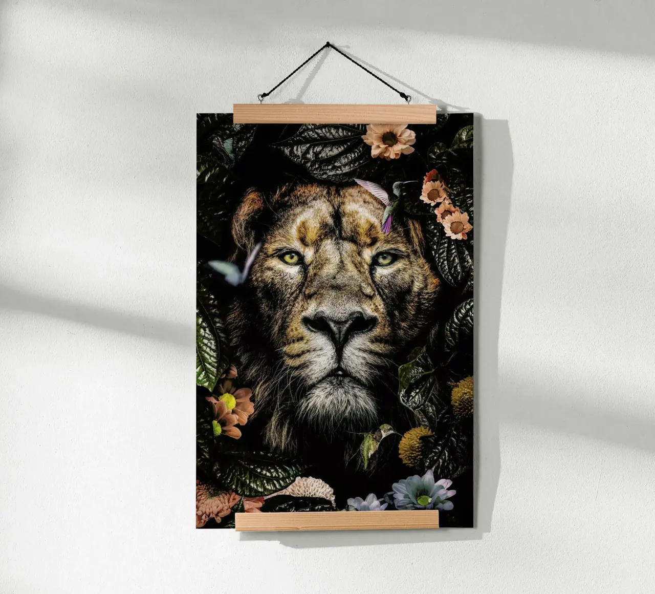 Wk Lion poster con telaio in legno da Wouter Rikken