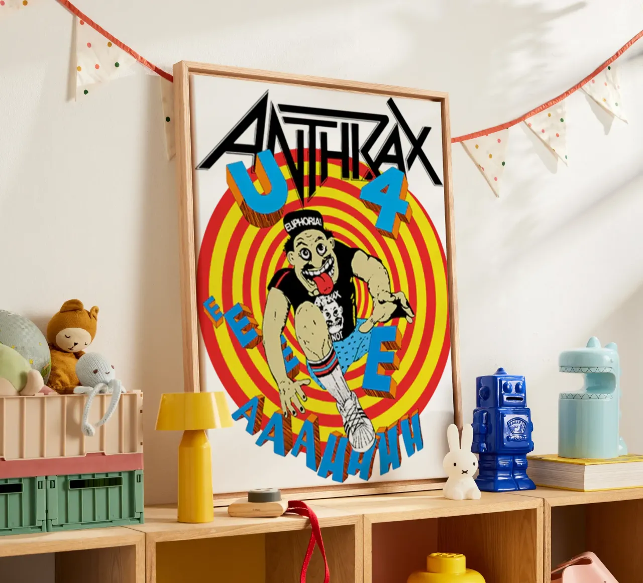 Retro Anthrax Band anni '90 tela con Cornice a cassetta da https://www.juniqe.com/uk/shop/Henndraws