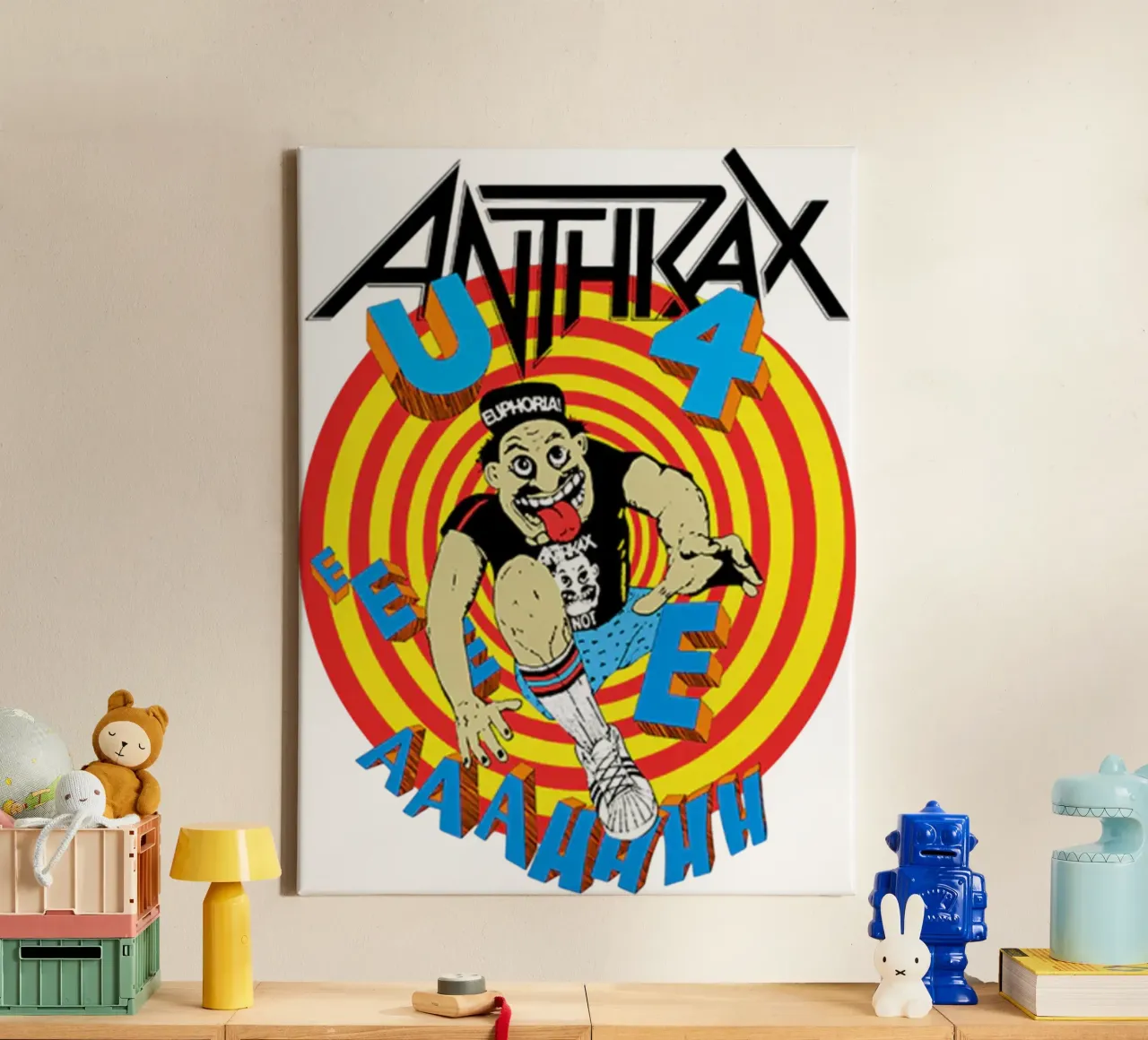 Retro Anthrax Band anni '90 tela con Cornice a cassetta da https://www.juniqe.com/uk/shop/Henndraws