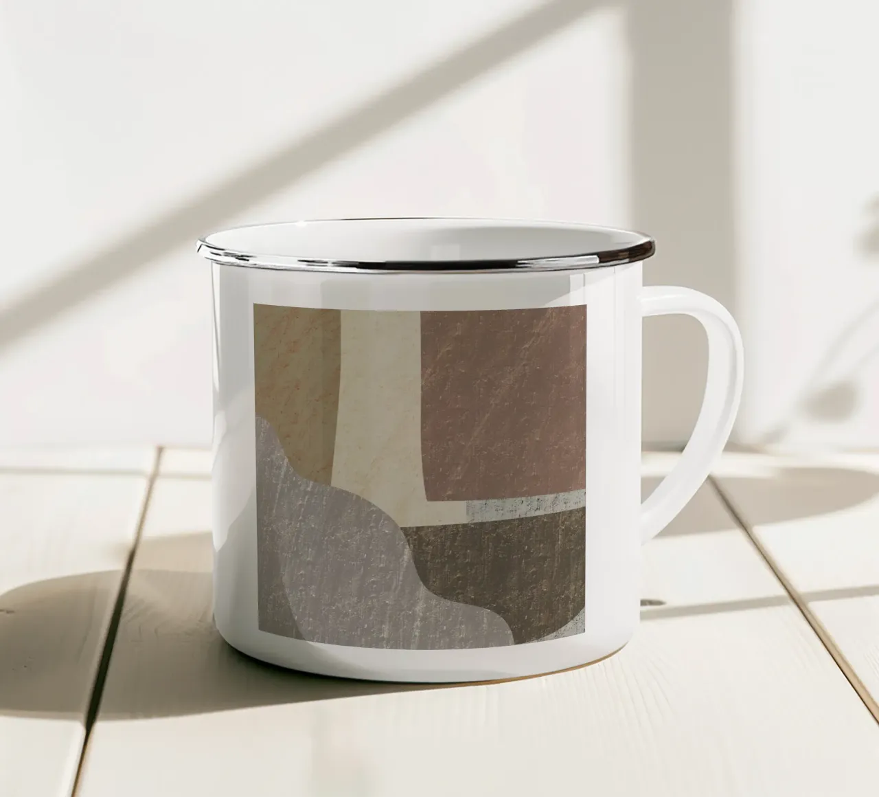 Groot abstract 02 emaille mok van Little Dean