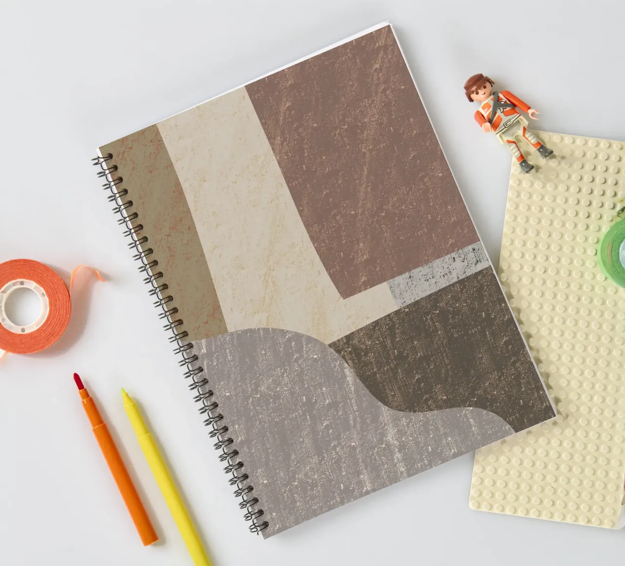 Textured large abstract 02 spiral notebook by Little Dean