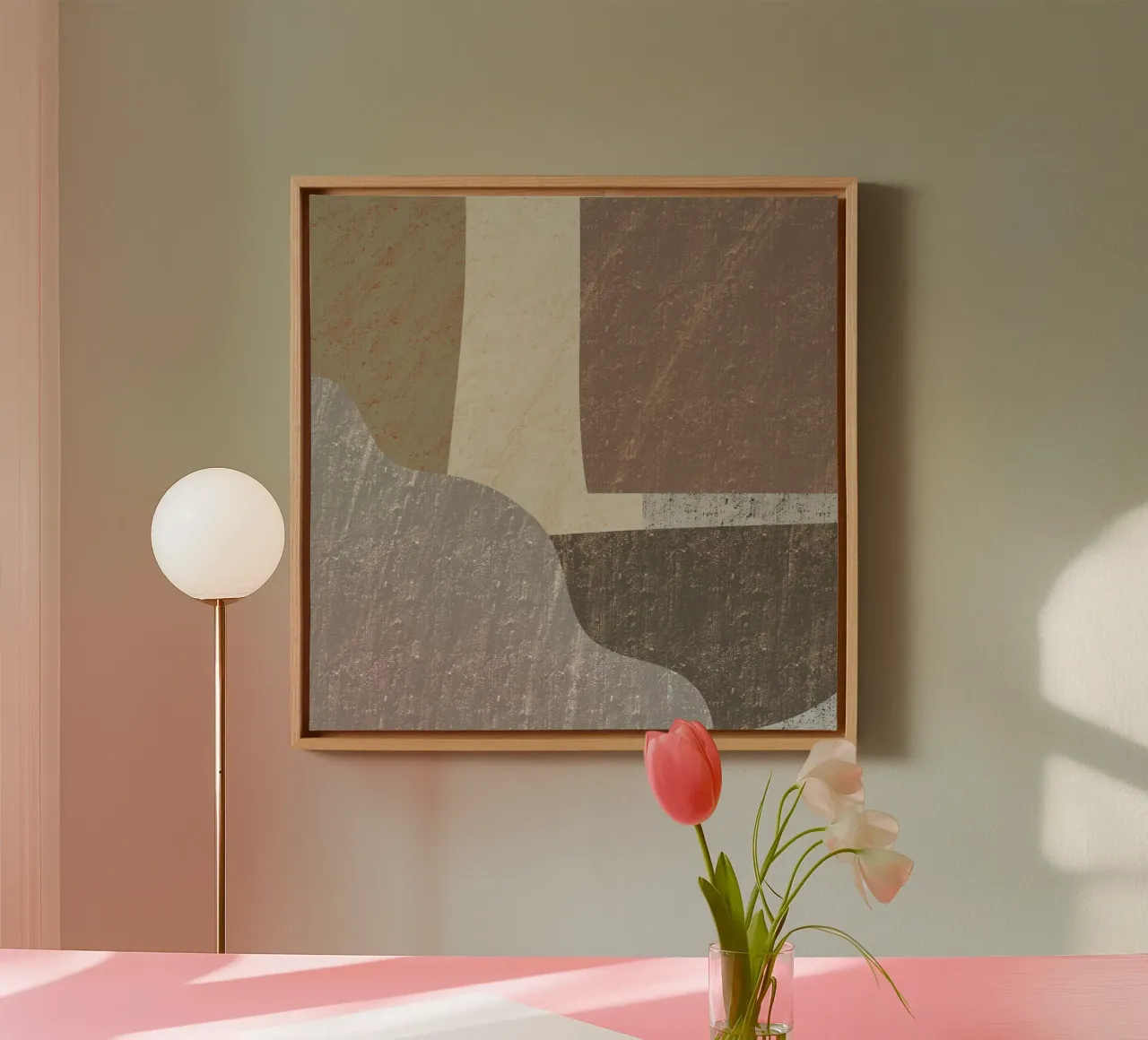 Grande astratto strutturato 02 tela con Cornice a cassetta da Little Dean