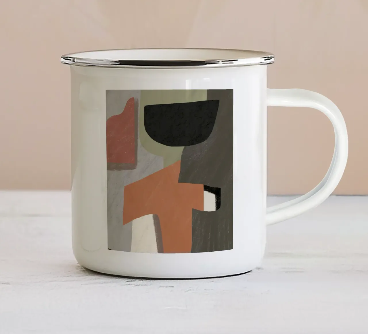 Grande astratto strutturato 03 tazza in smalto da Little Dean