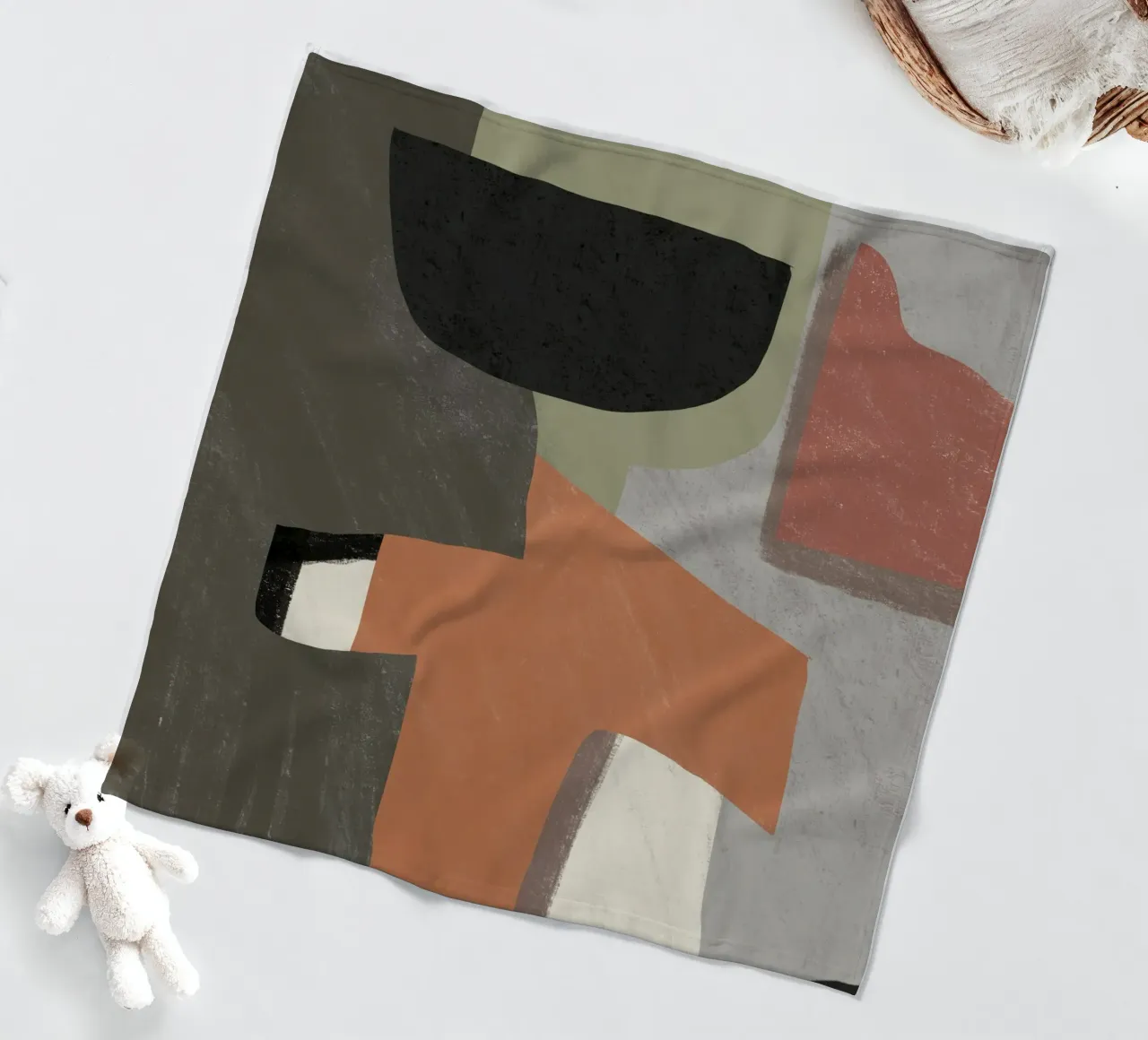 Textured large abstract 03 fleece blanket by Little Dean
