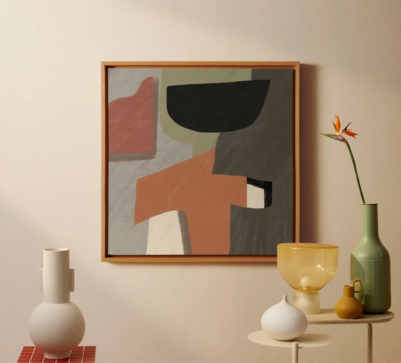 Grote abstracte structuur 03 canvas van Little Dean