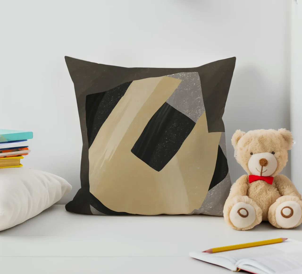 Textured large abstract 04 decorative cushion by Little Dean