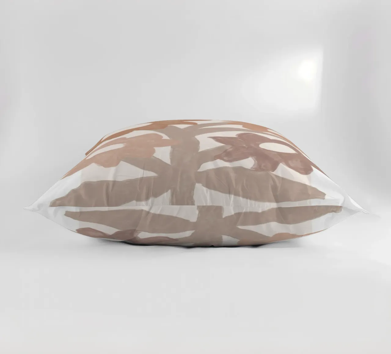 Sole e strisce astratte in terracotta su beige cuscino da Melloi Art Print