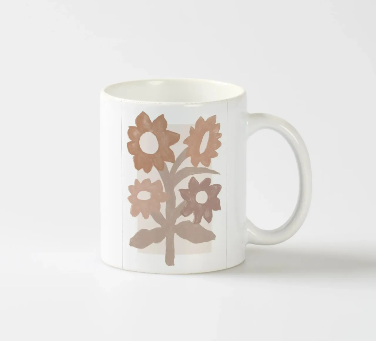 Sole e strisce astratte in terracotta su beige tazza in ceramica da Melloi Art Print