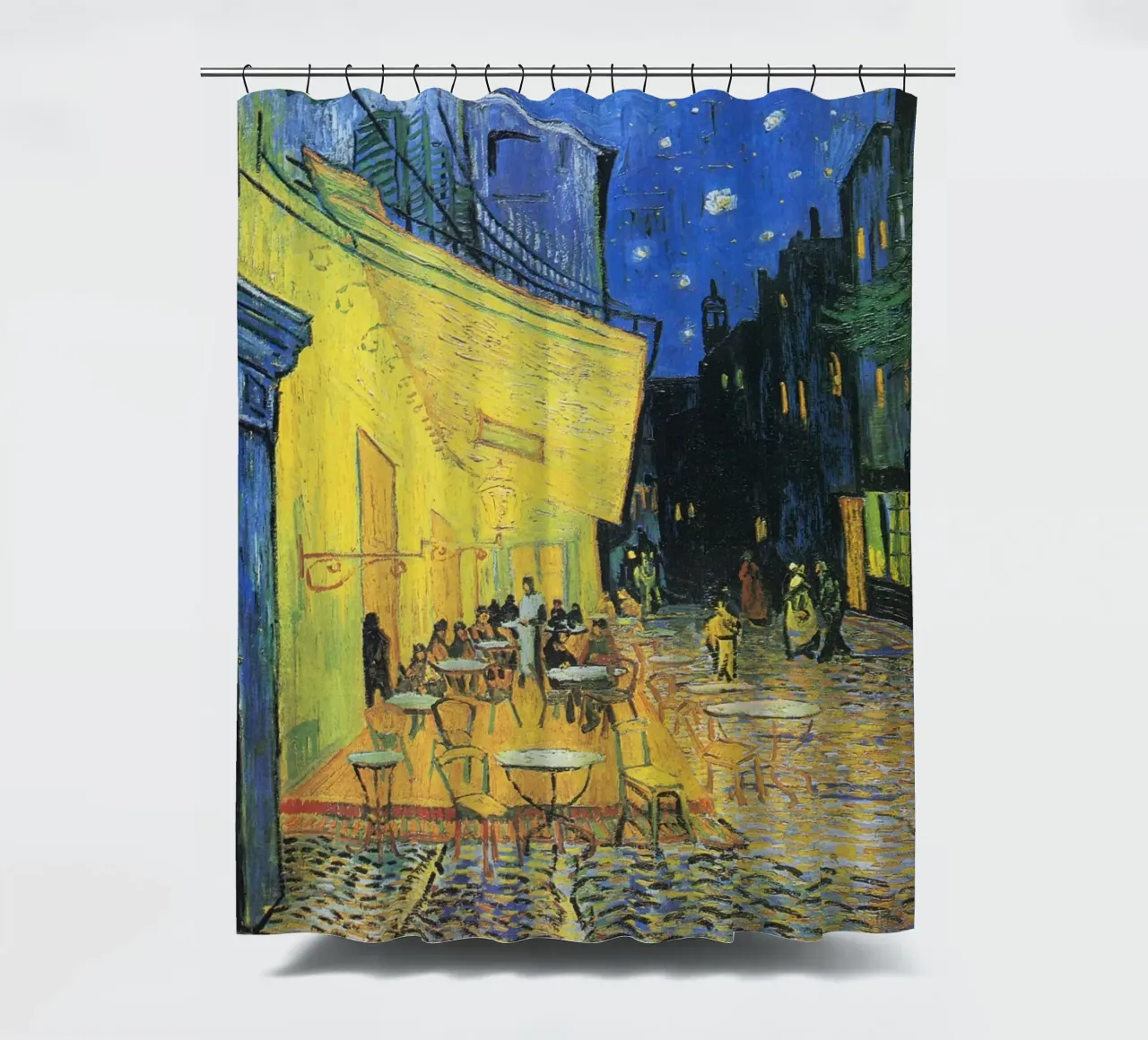 Terrazza del caffè di notte (1888) di Vincent van Gogh tenda da doccia da Art History