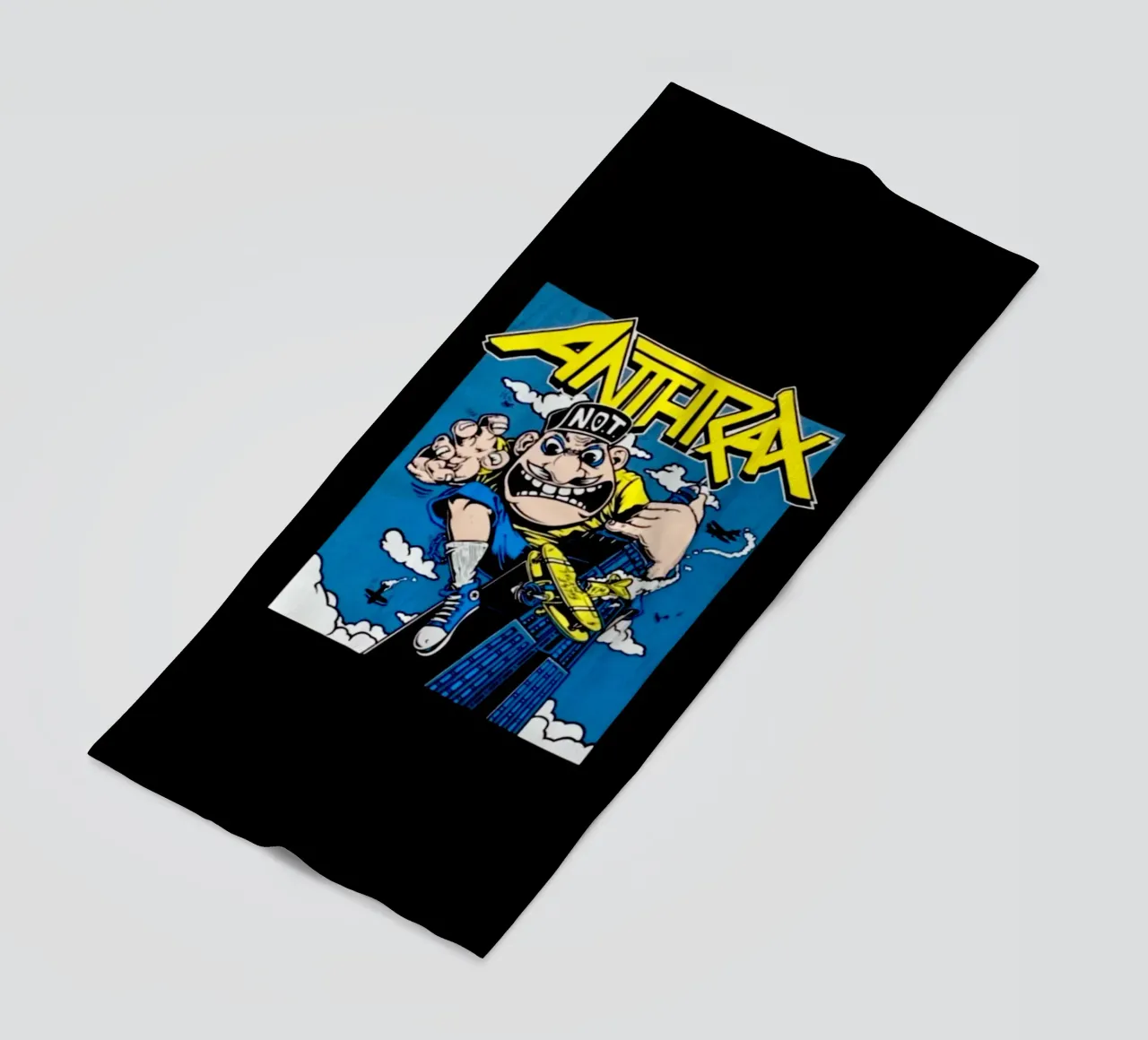 Stile classico dei cartoni animati - Anthrax Band telo mare da https://www.juniqe.com/uk/shop/Henndraws