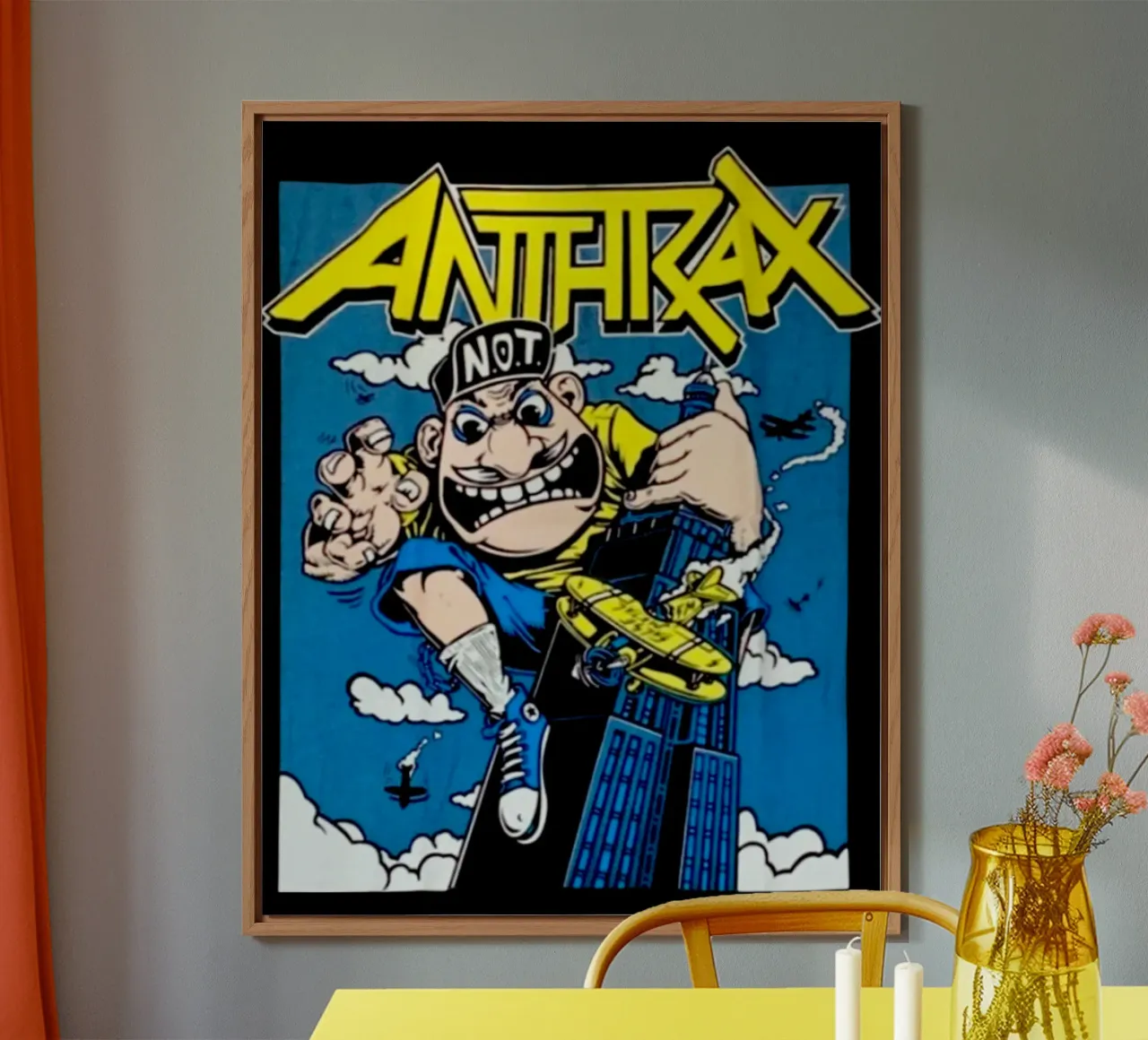Classic Cartoon Style - Anthrax Band alu-dibond by https://www.juniqe.com/uk/shop/Henndraws