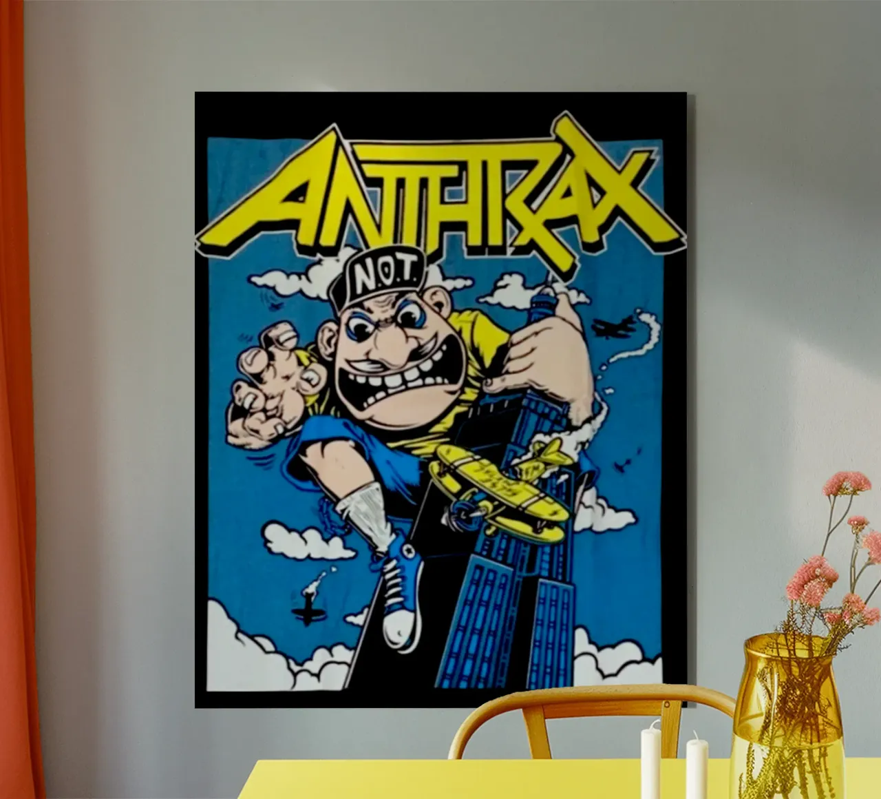 Classic Cartoon Style - Anthrax Band alu-dibond by https://www.juniqe.com/uk/shop/Henndraws
