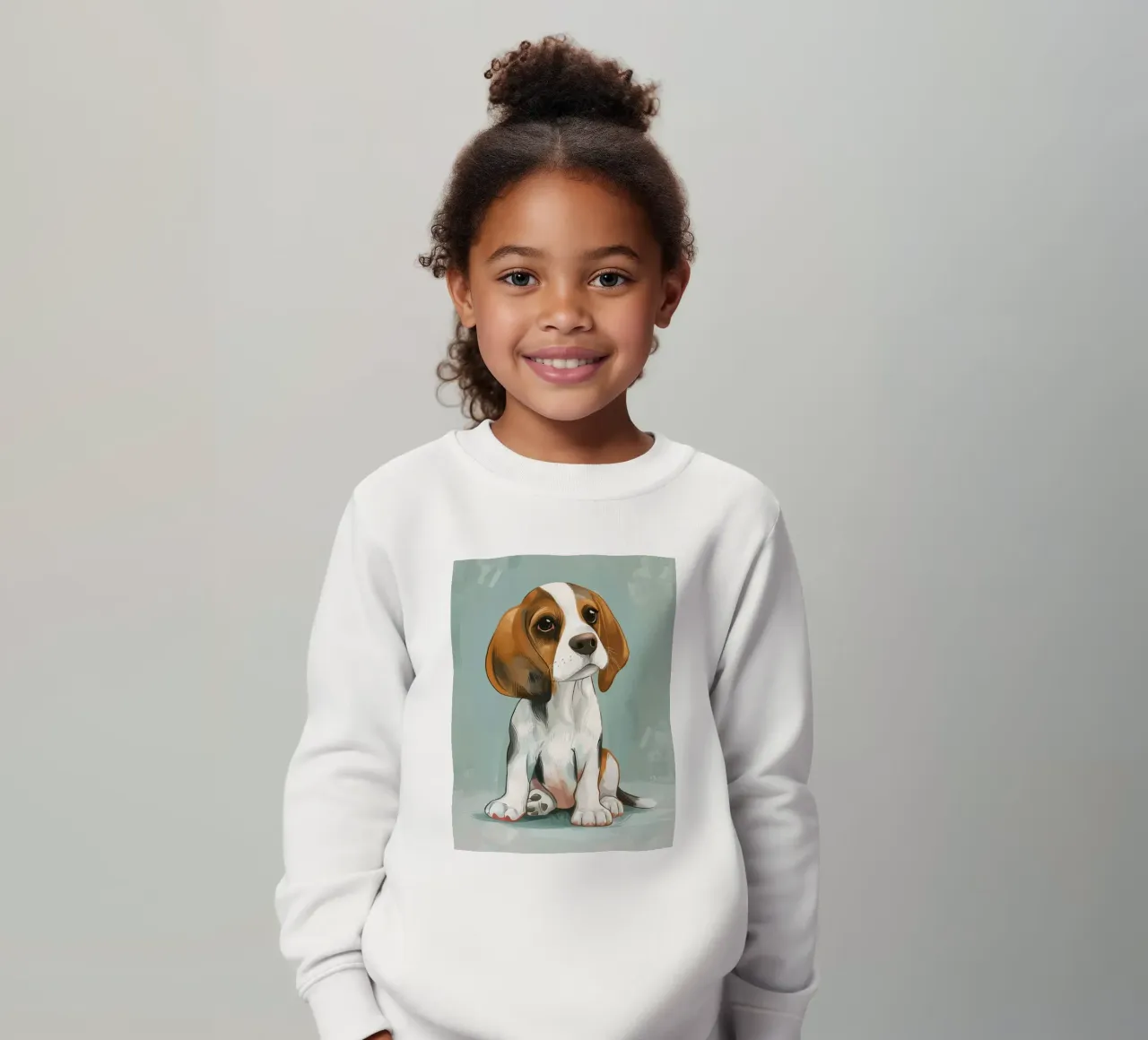 Un encantador retrato de un beagle, captando su inocencia sudadera para niño de DesignDoodle