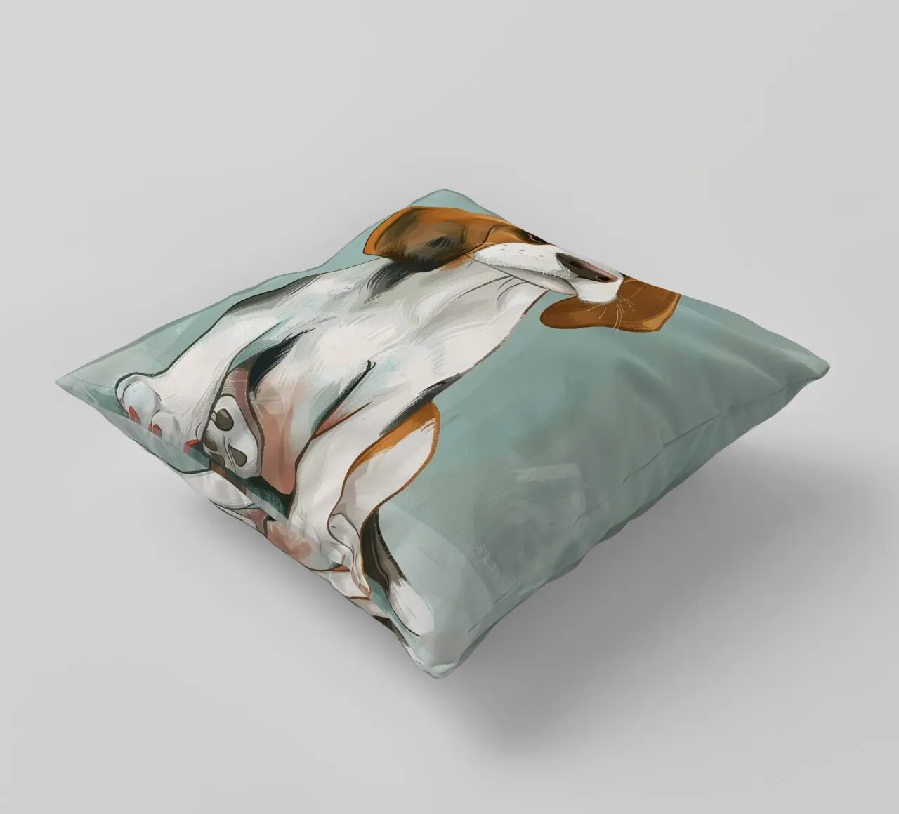A charming portrait of a beagle, capturing its innocence decorative cushion by DesignDoodle