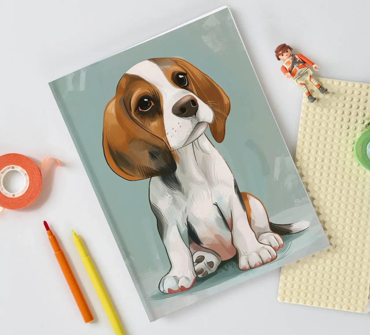 A charming portrait of a beagle, capturing its innocence notebook by DesignDoodle