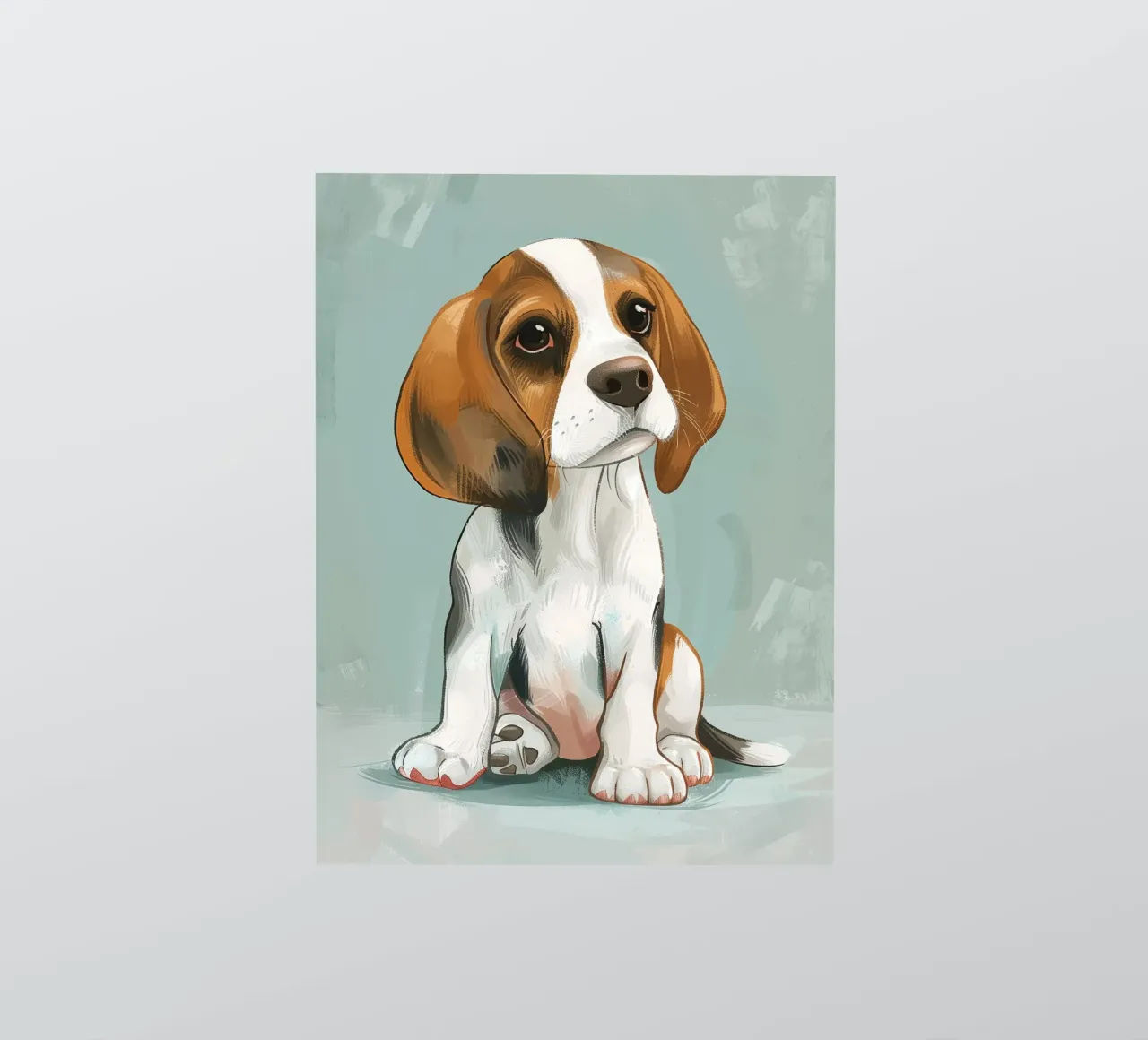 A charming portrait of a beagle, capturing its innocence sticker by DesignDoodle
