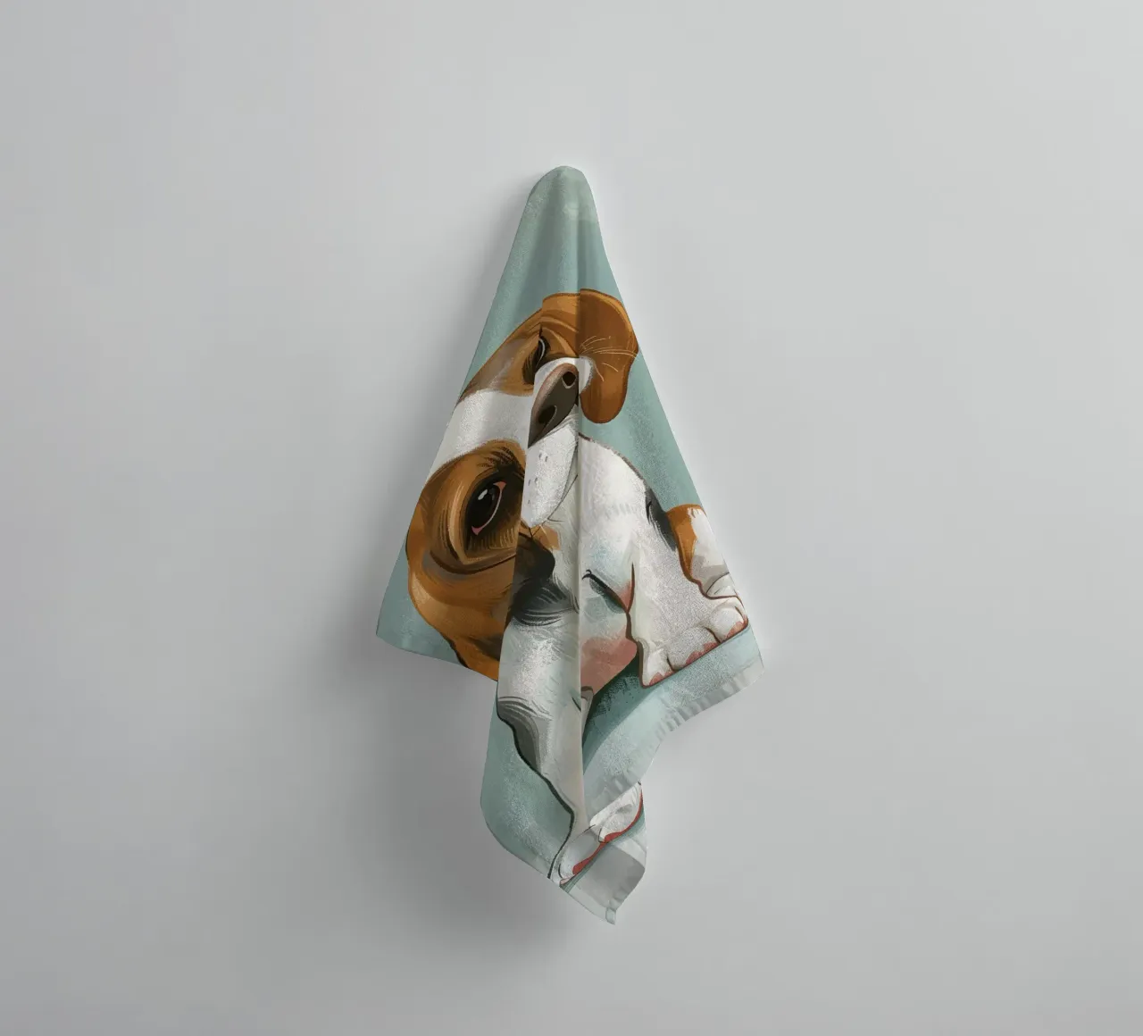 Un charmant portrait d'un beagle, capturant son innocence serviette de bain de DesignDoodle