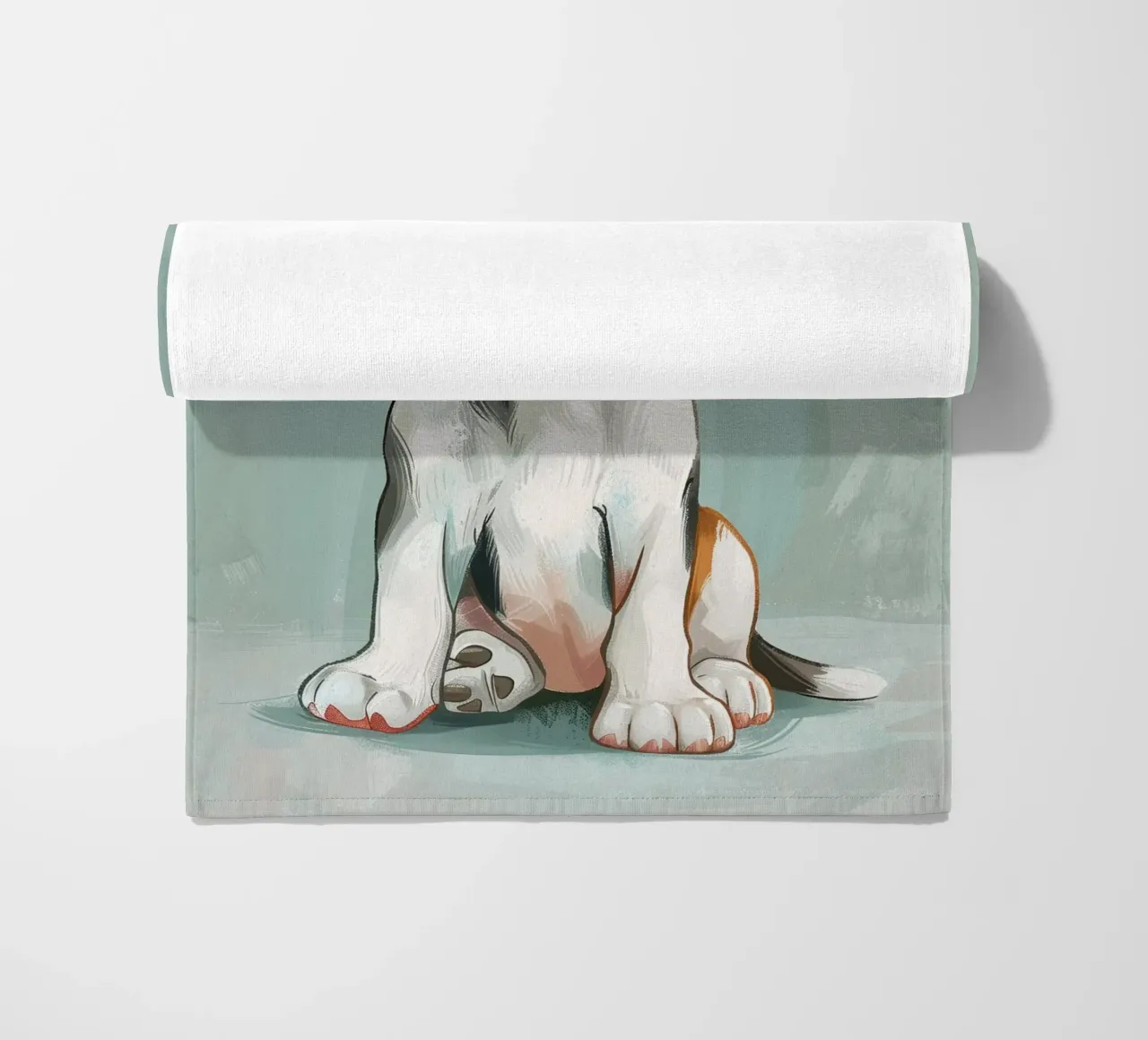 A charming portrait of a beagle, capturing its innocence beach towel by DesignDoodle