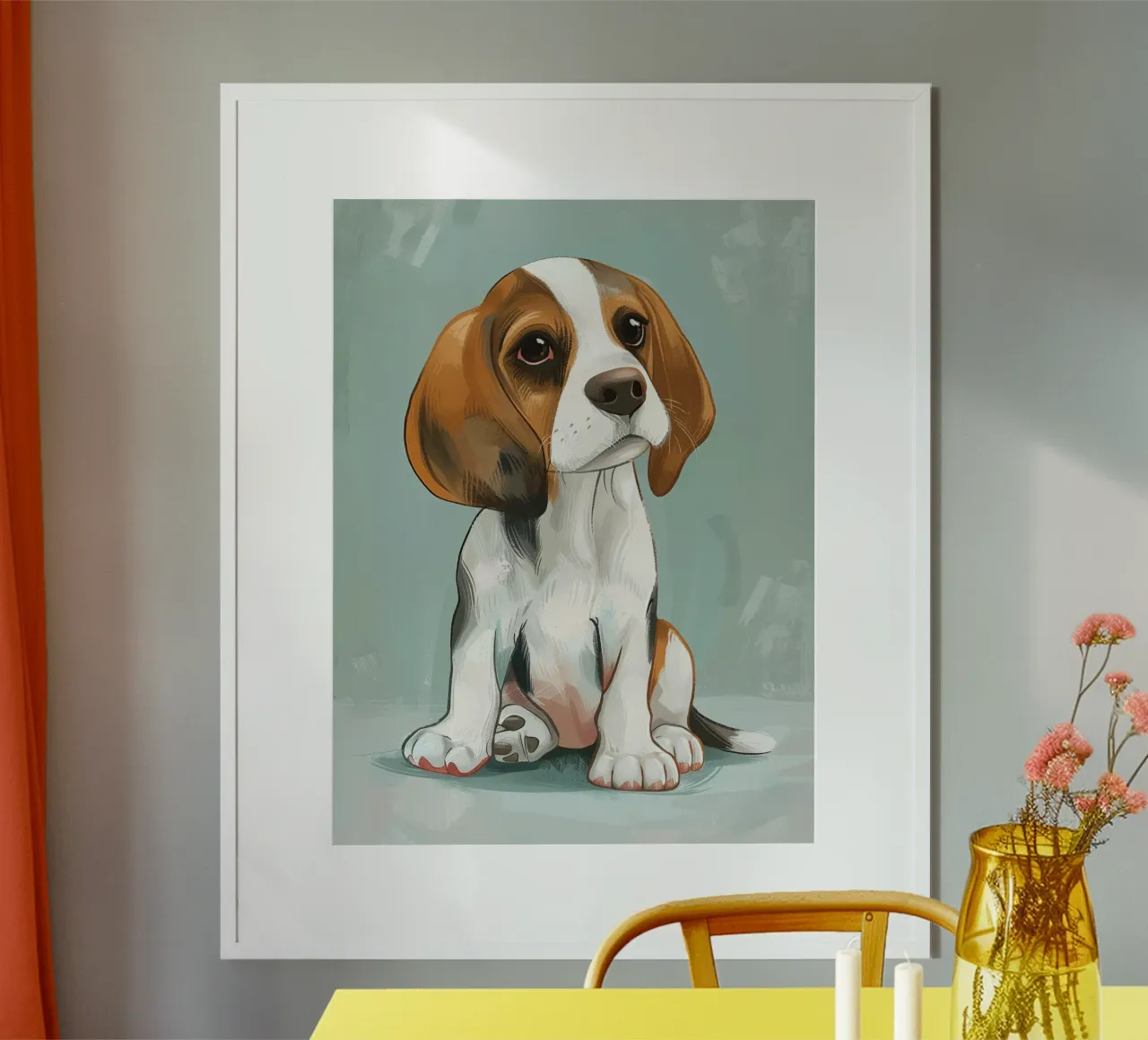 Un charmant portrait d'un beagle, capturant son innocence hahnemühle de DesignDoodle