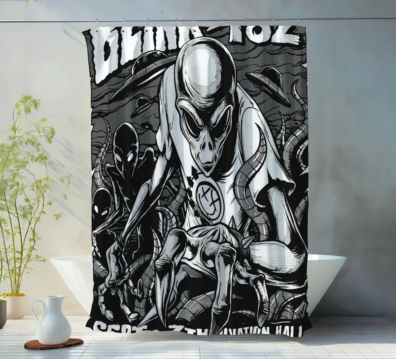 Blink-182-Bandgrafik Duschvorhang von vanhesling