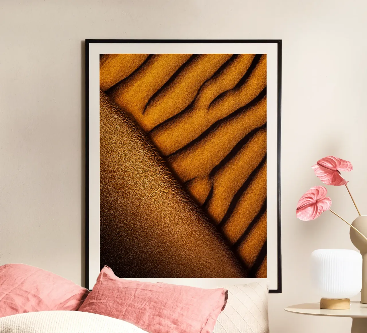 Dunes poster with wooden frame by somewhere.soul.escape