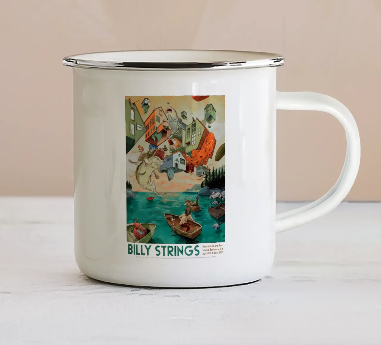 billy strings santa barbara taza de esmalte de martina
