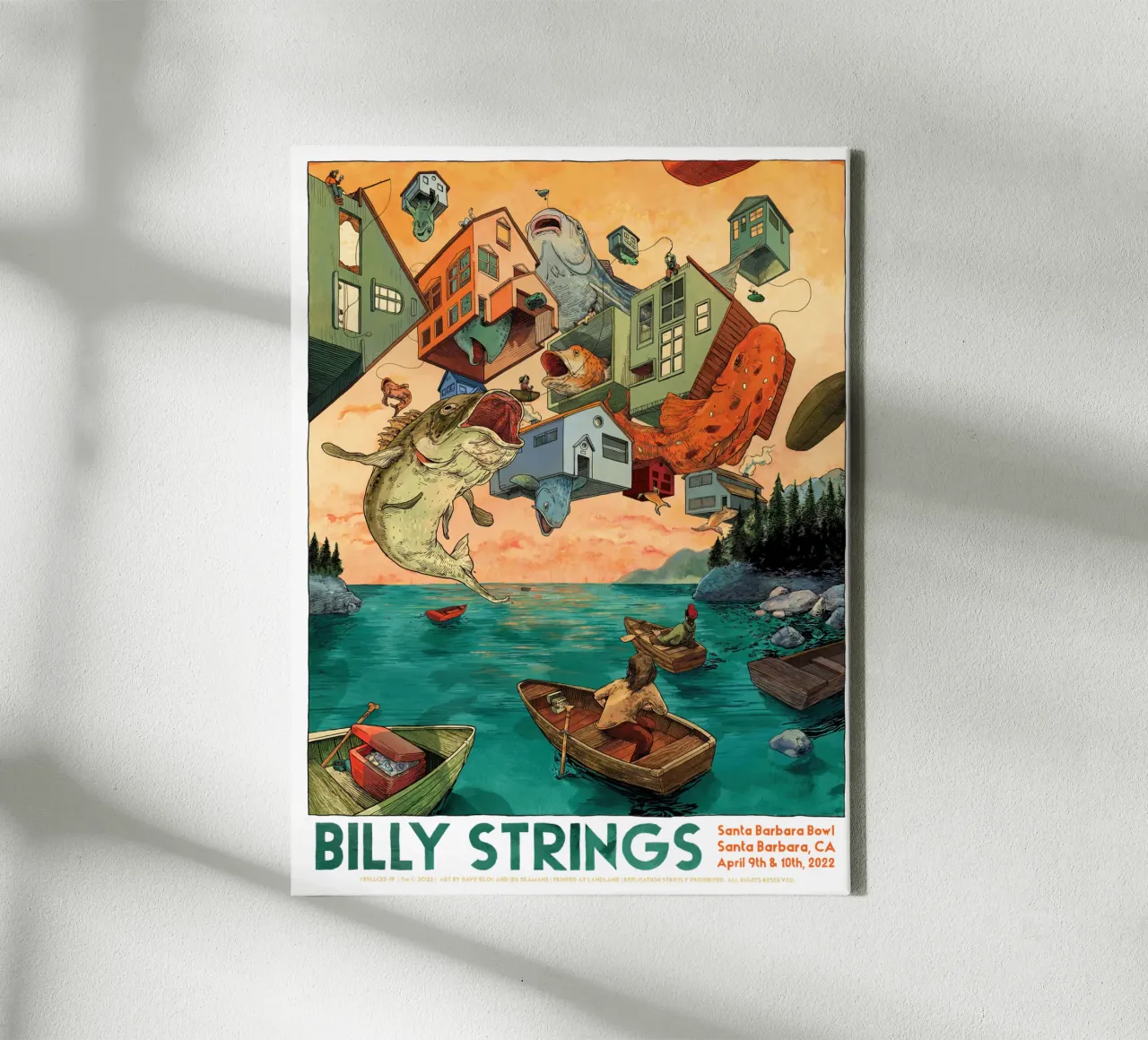 billy strings santa barbara tela con Cornice a cassetta da martina