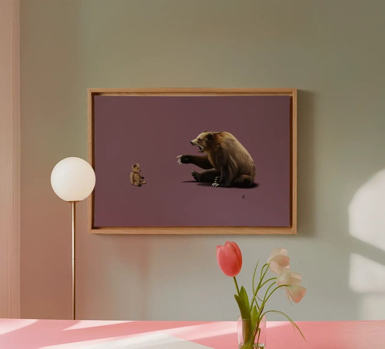 Brunt (Coloured) canvas with Floater frame by Rob Art | Illustration