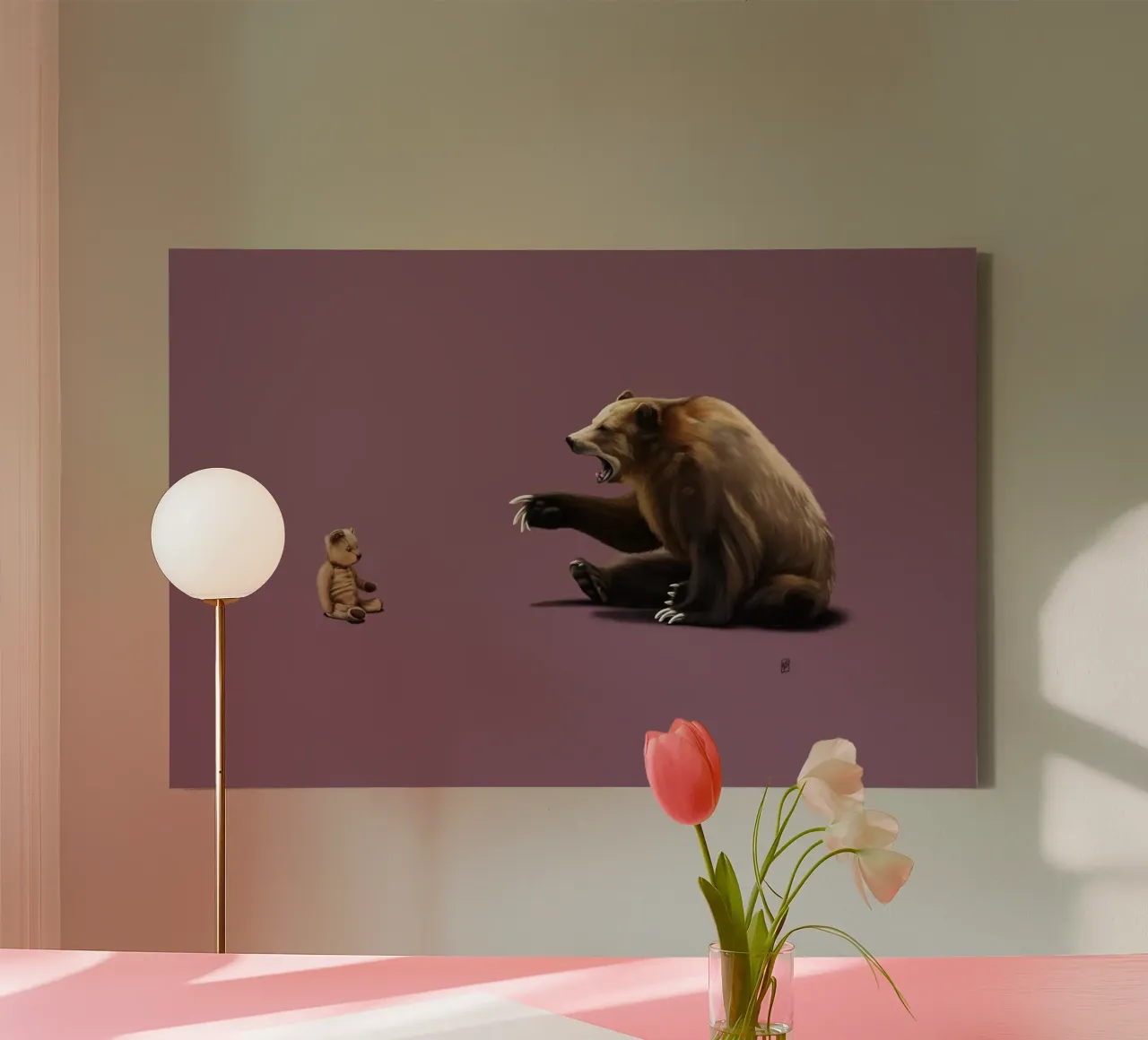 Brunt (Coloured) canvas with Floater frame by Rob Art | Illustration