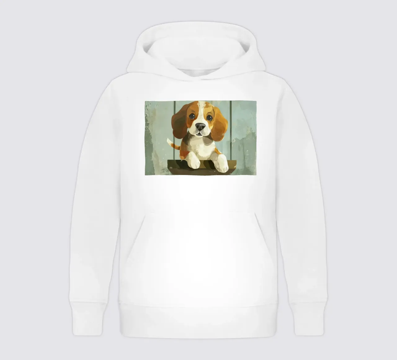 Un beagle giocherellone che si gode un giro in altalena, irradiando gioia felpa bambino con cappuccio da DesignDoodle