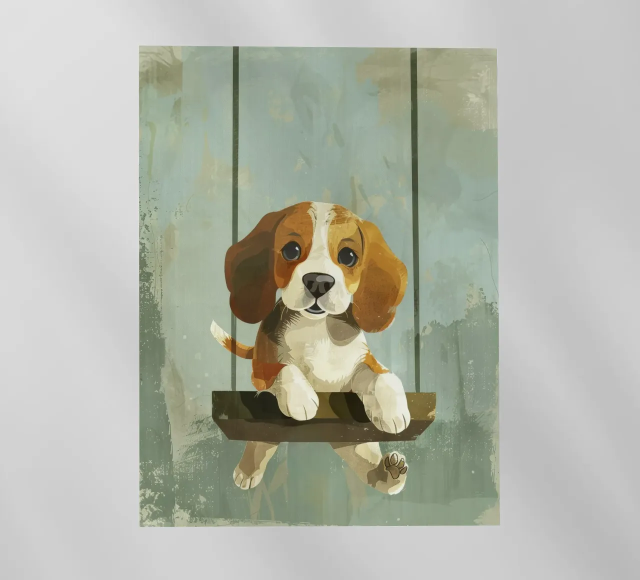 Un beagle giocherellone che si gode un giro in altalena, irradiando gioia pellicola backlit da DesignDoodle