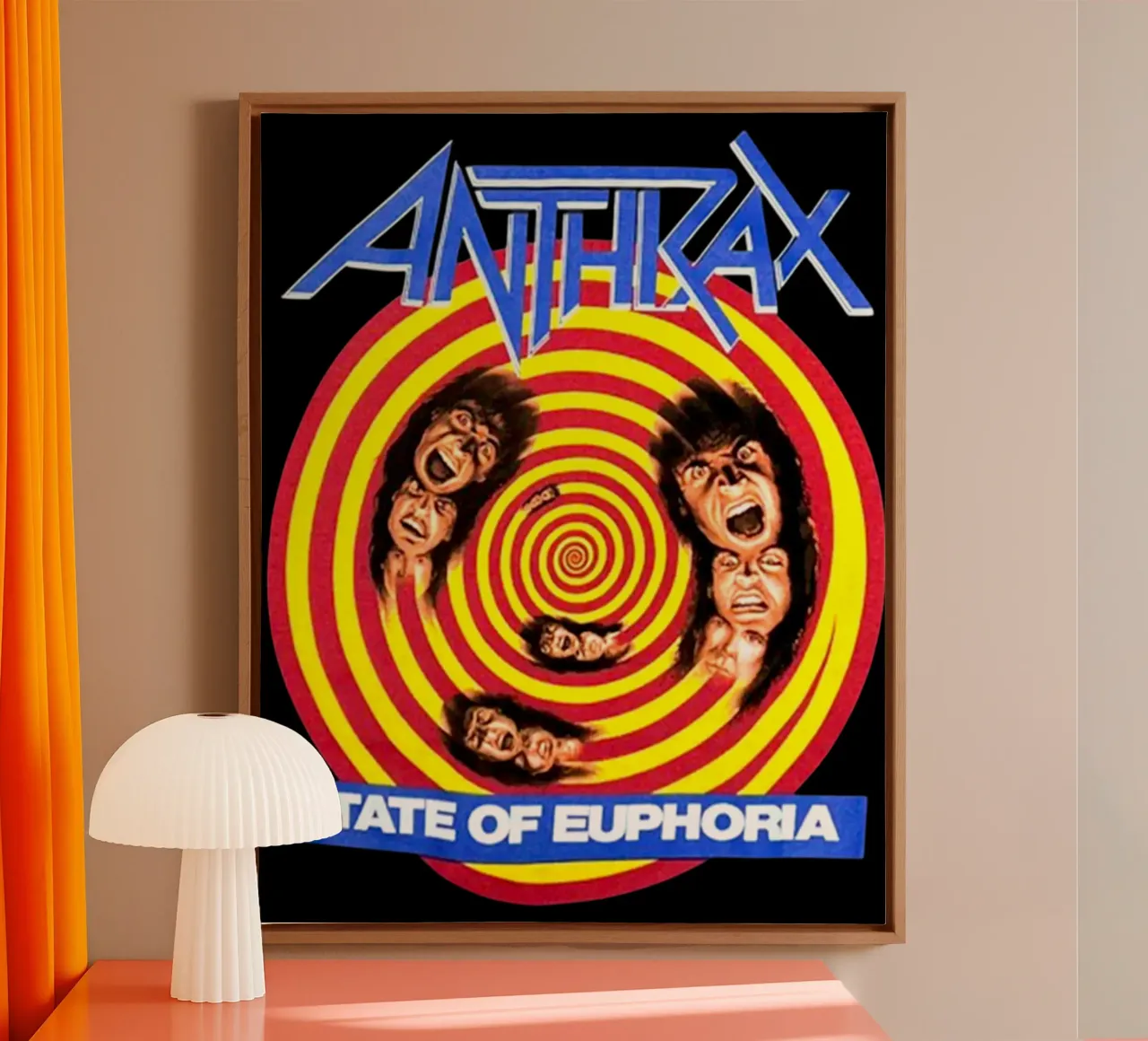 Stile vintage a spirale - Anthrax Band tela con Cornice a cassetta da https://www.juniqe.com/uk/shop/Henndraws