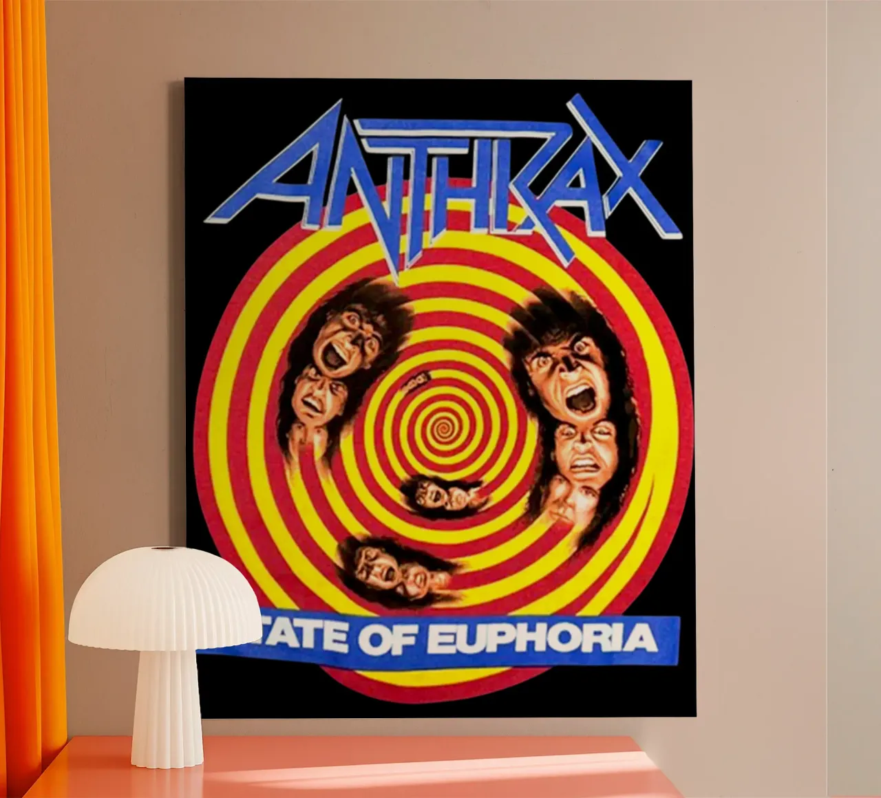 Stile vintage a spirale - Anthrax Band tela con Cornice a cassetta da https://www.juniqe.com/uk/shop/Henndraws