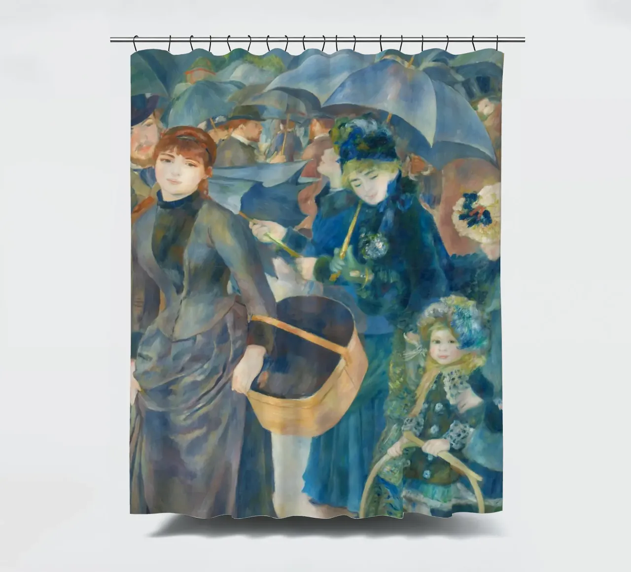 The Umbrellas by Pierre-Auguste Renoir shower curtain by Art History