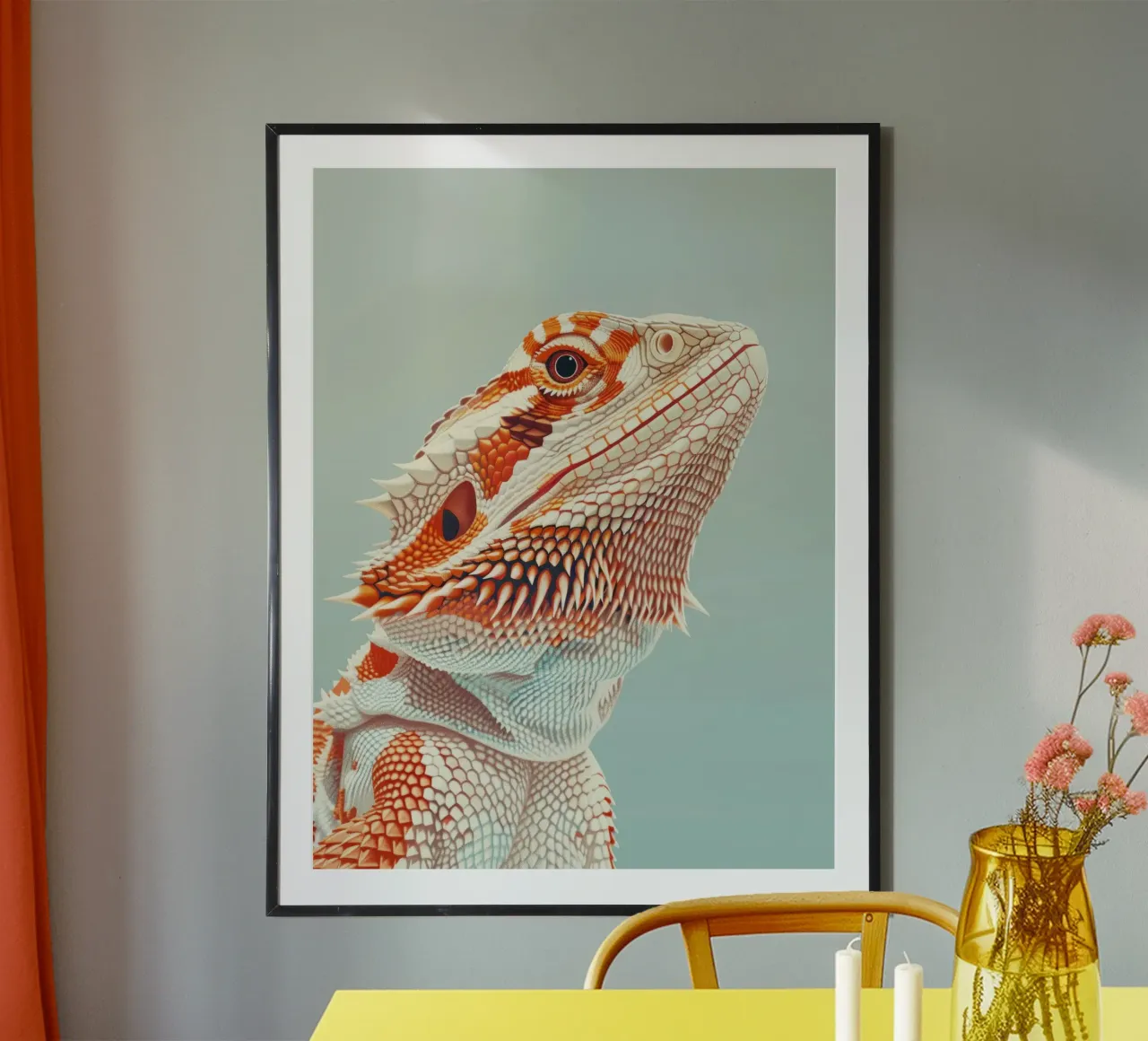 dragon barbu, mettant en valeur sa férocité et sa beauté. poster de DesignDoodle