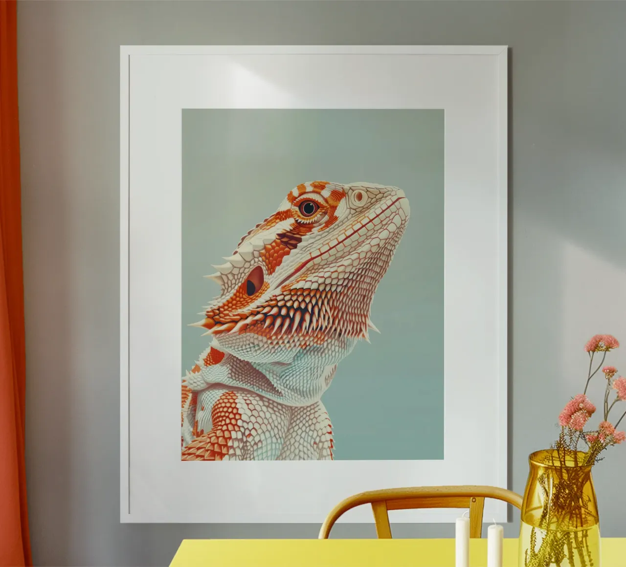 dragon barbu, mettant en valeur sa férocité et sa beauté. poster de DesignDoodle