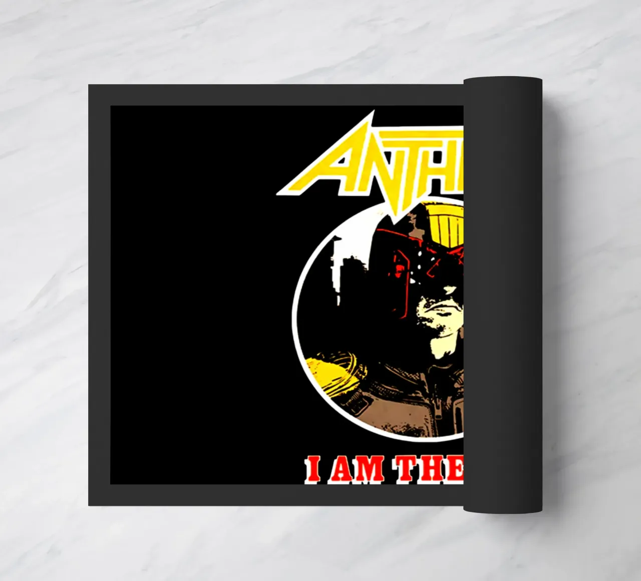 Cornice a cerchio vintage - Banda degli Anthrax zerbino da https://www.juniqe.com/uk/shop/Henndraws