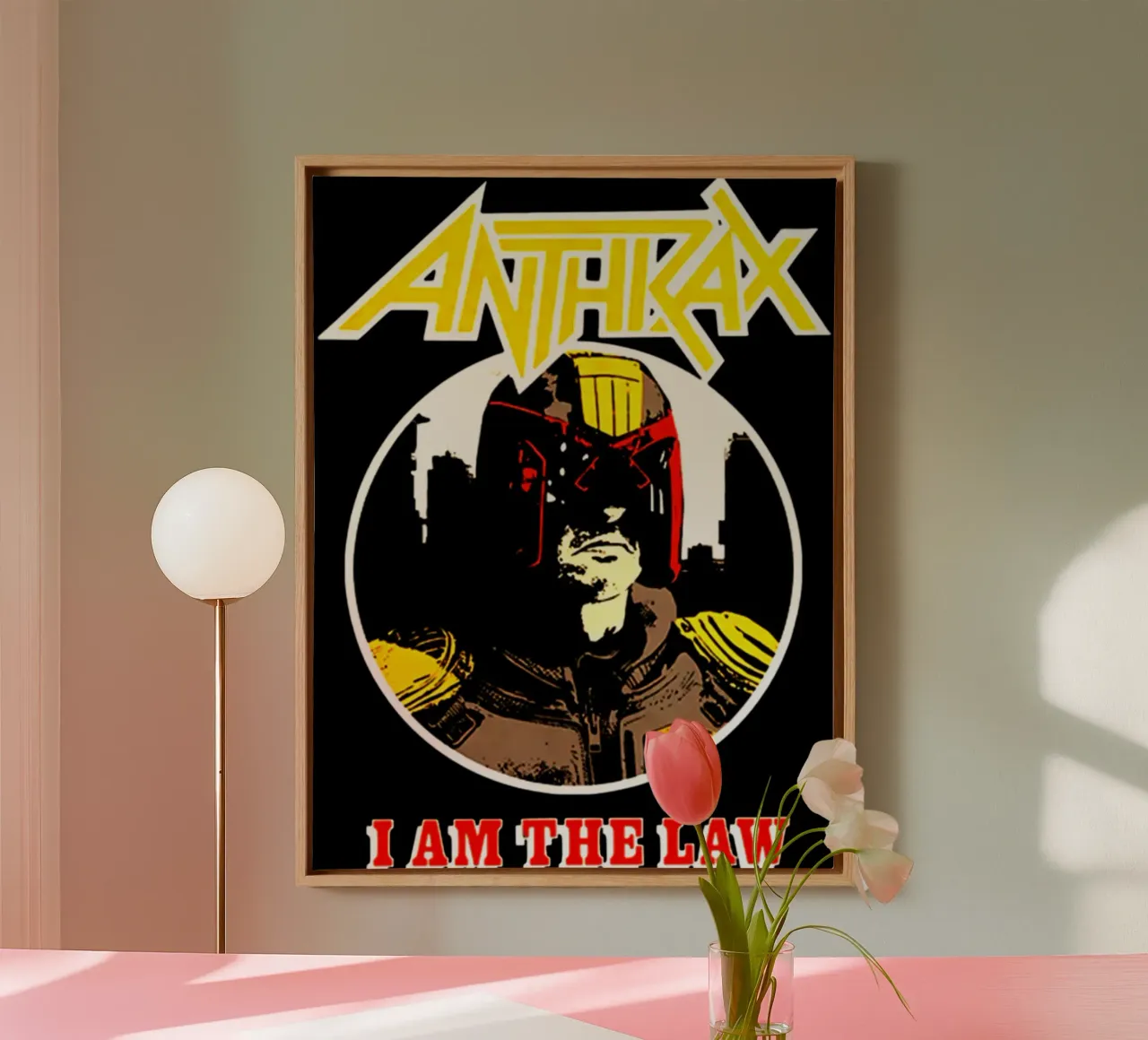 Vintage Circle Frame - Anthrax Band canvas with Floater frame by https://www.juniqe.com/uk/shop/Henndraws