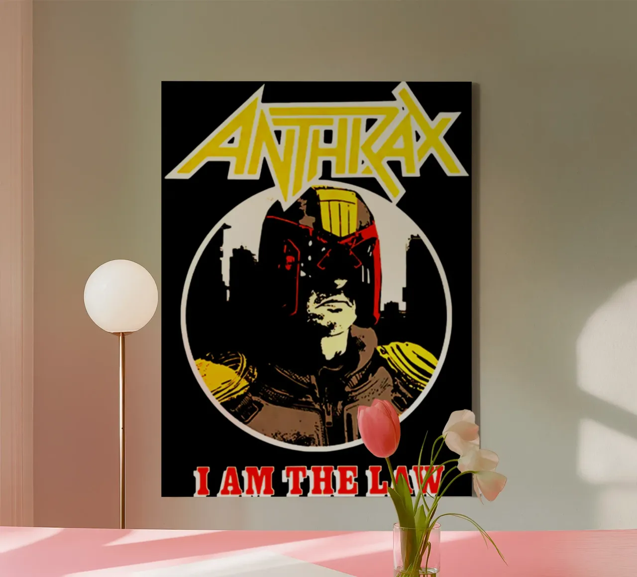 Vintage Circle Frame - Anthrax Band canvas with Floater frame by https://www.juniqe.com/uk/shop/Henndraws