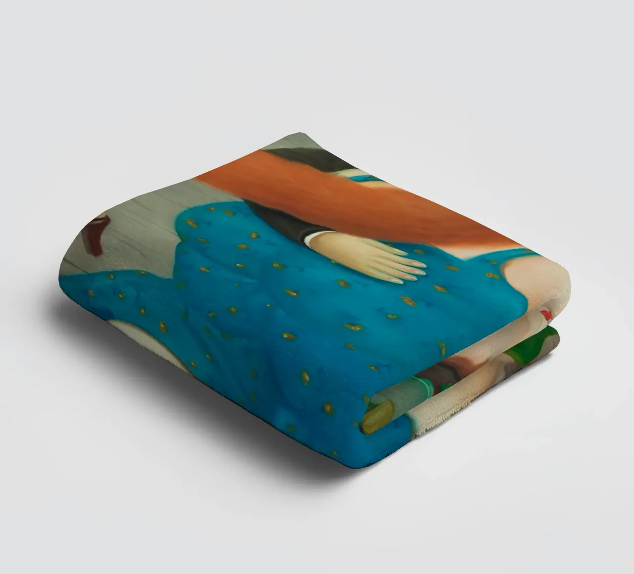"Pareja Bailando" by Fernando Botero towel by Classic Art Prints