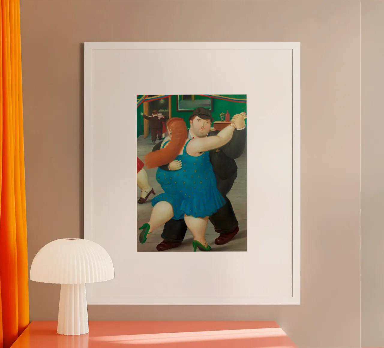 "Pareja Bailando" di Fernando Botero poster con telaio in legno da Classic Art Prints