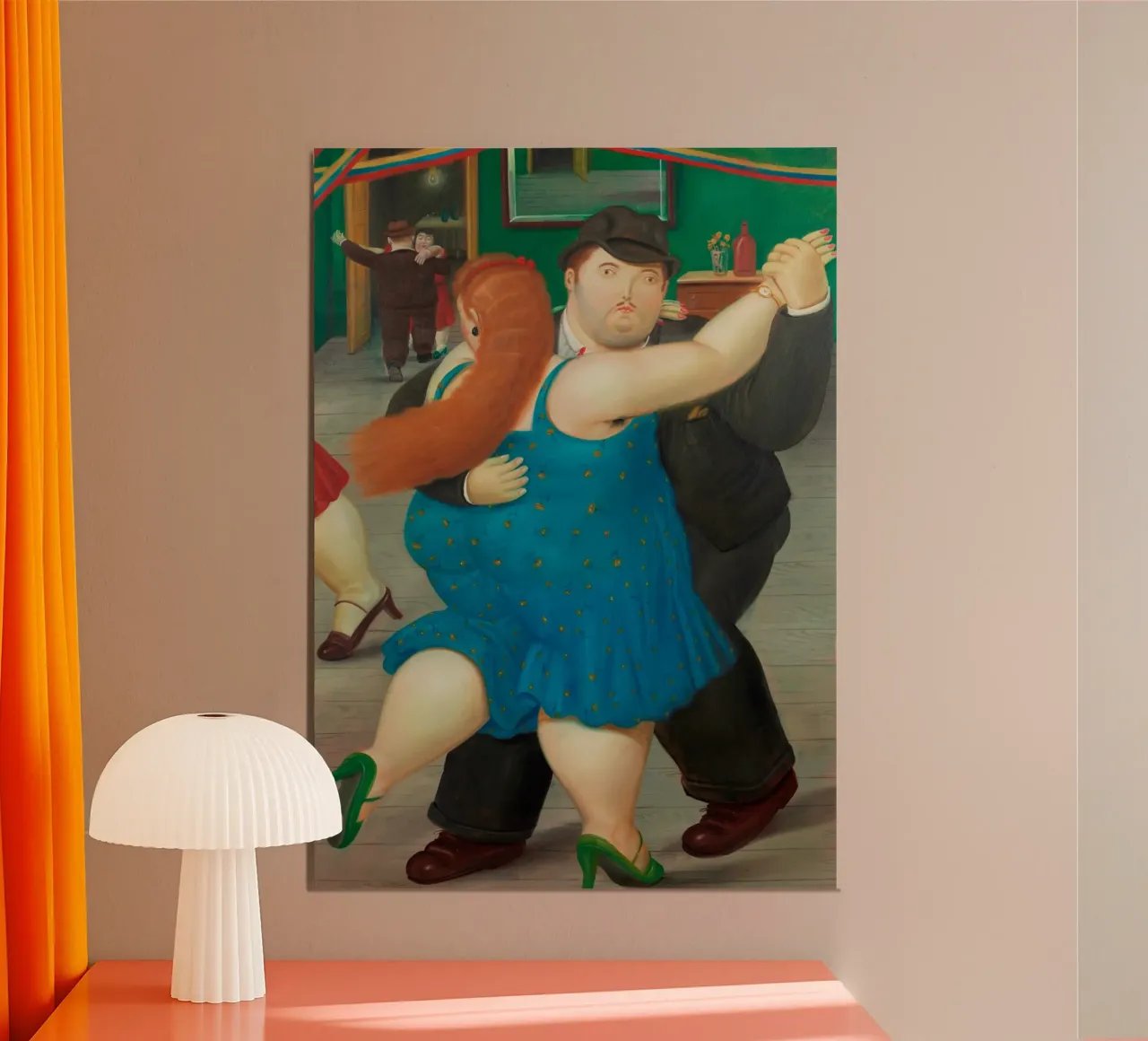 "Pareja Bailando" di Fernando Botero poster con telaio in legno da Classic Art Prints