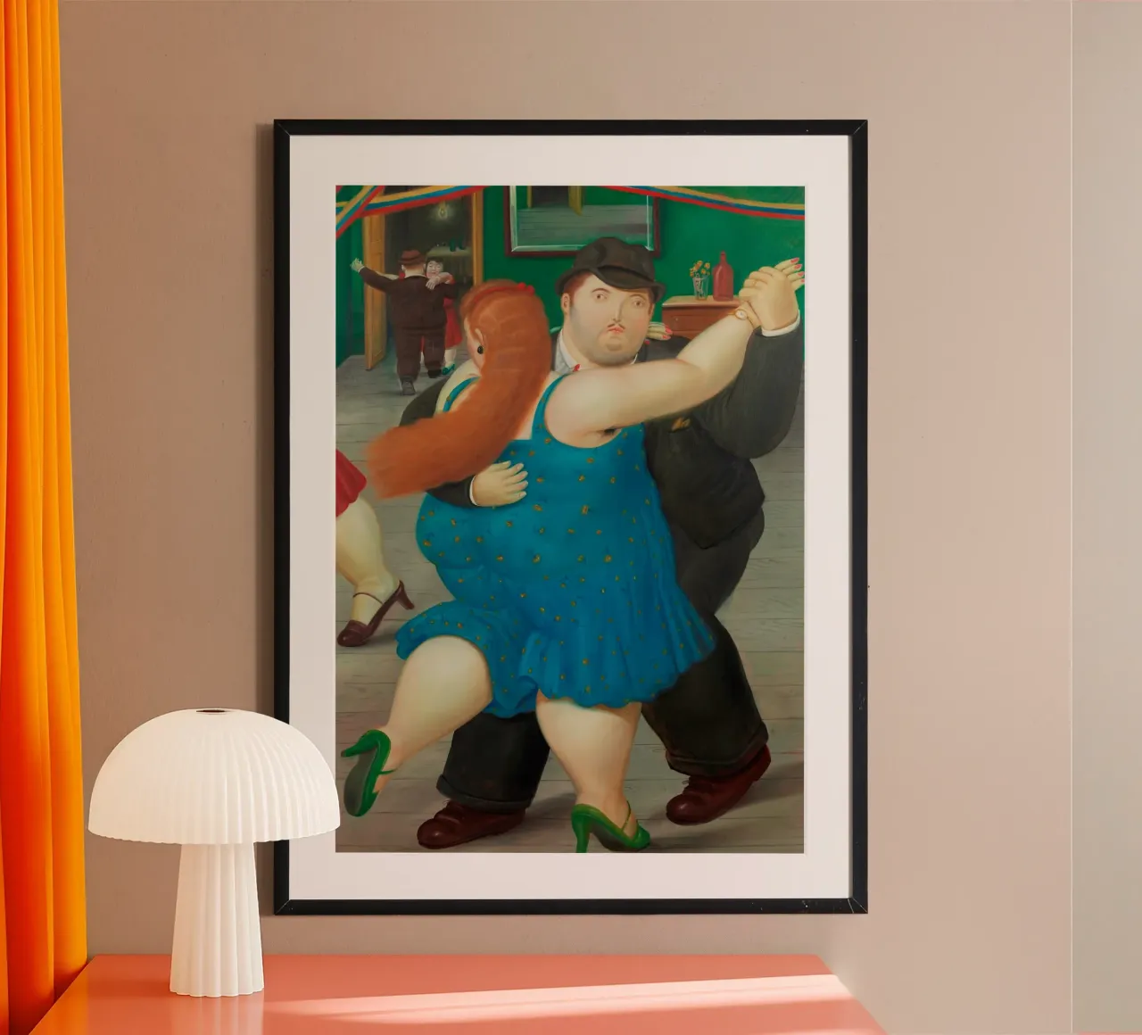 "Pareja Bailando" di Fernando Botero poster con telaio in legno da Classic Art Prints