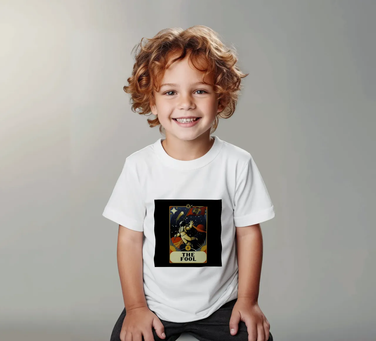 Astronaut Tarot Fool kids t-shirt by Tobe Fonseca