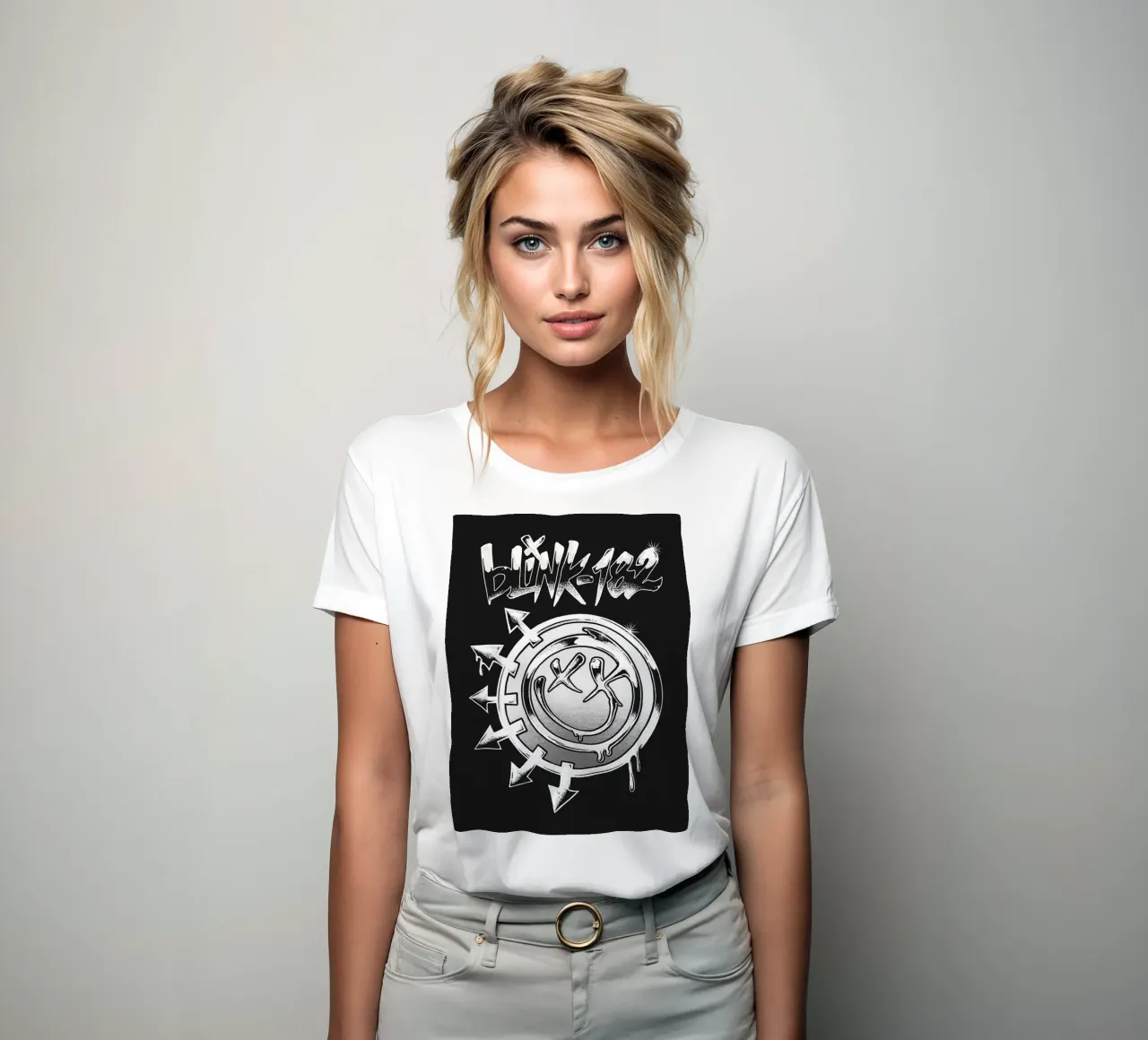 Art du groupe Blink-182 t-shirt ajusté pour femmes de vanhesling