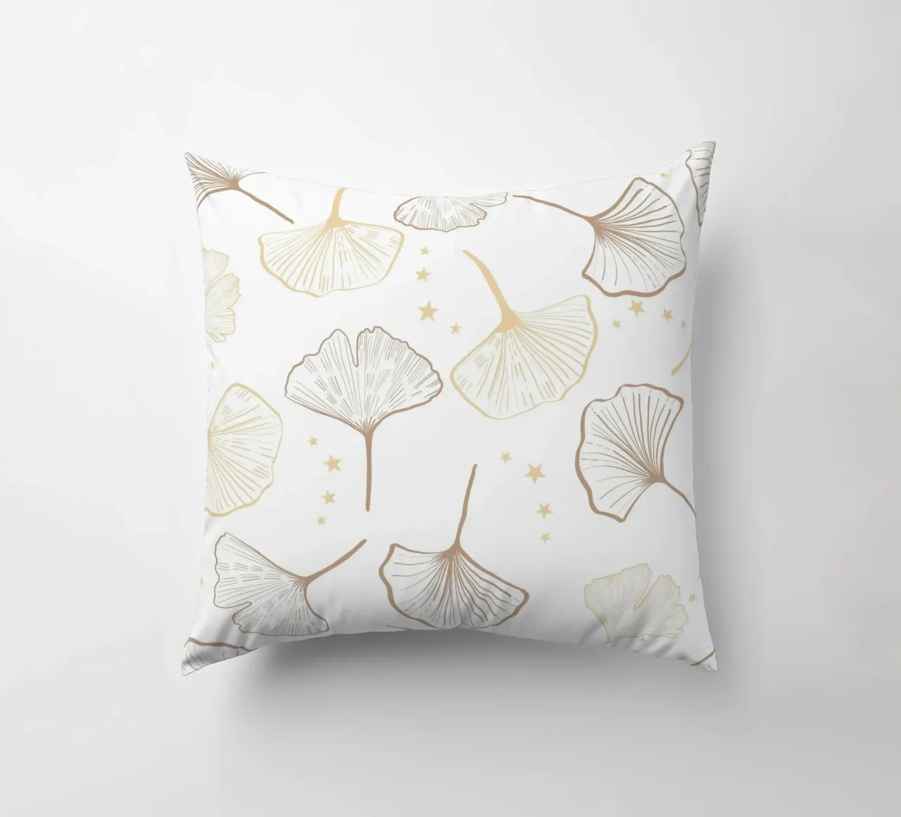 Ginkgo Biloba d'oro disegnato a mano cuscino da gulsengunel