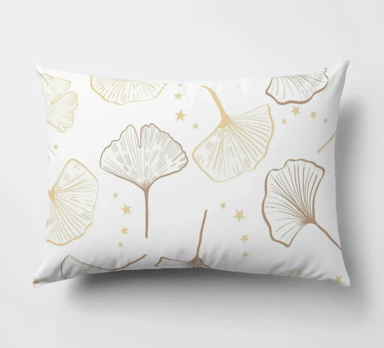 Ginkgo Biloba d'oro disegnato a mano cuscino da gulsengunel