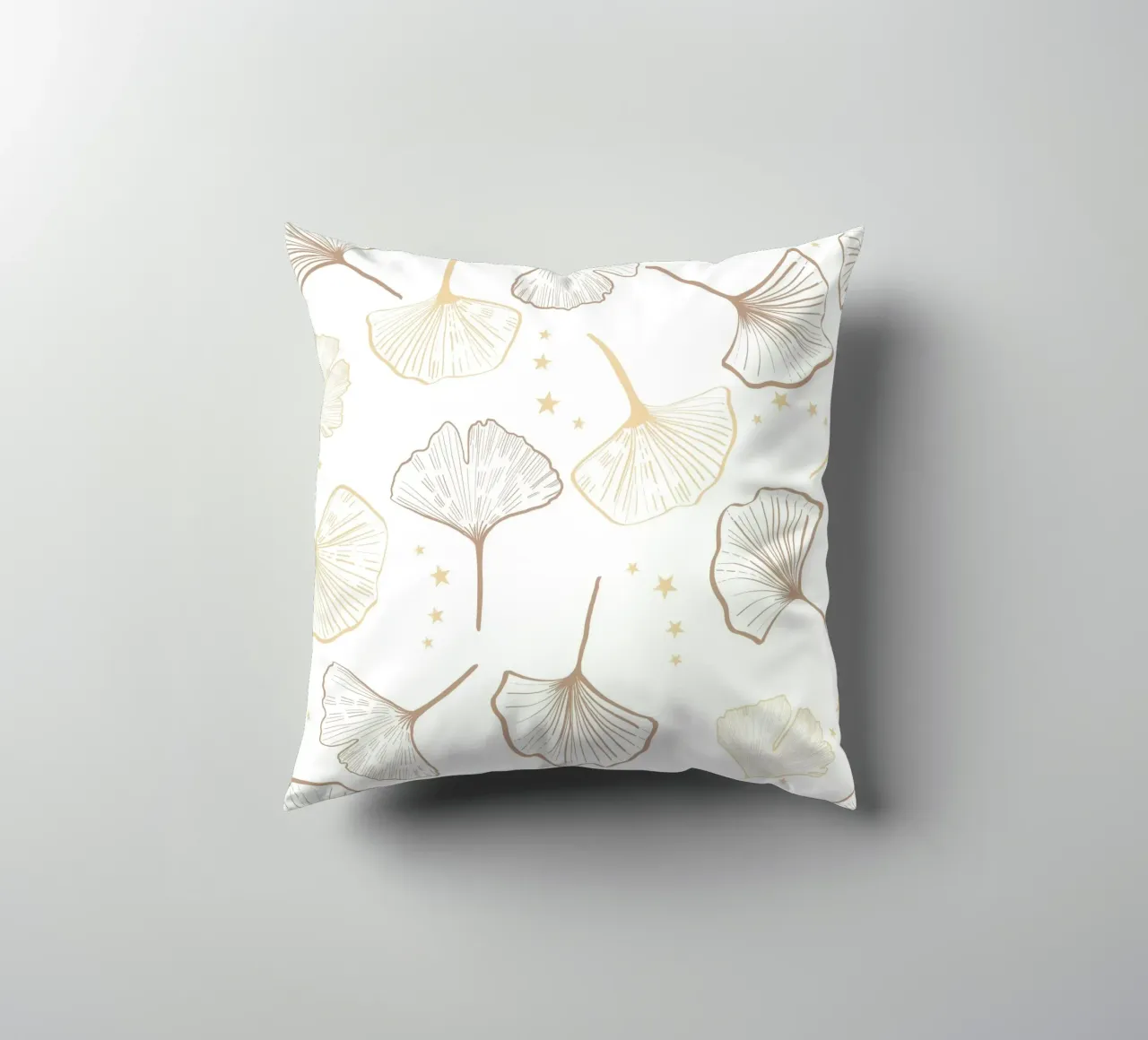 Ginkgo Biloba d'oro disegnato a mano cuscino da gulsengunel