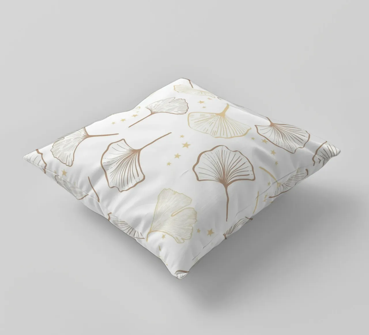 Ginkgo Biloba d'oro disegnato a mano cuscino da gulsengunel